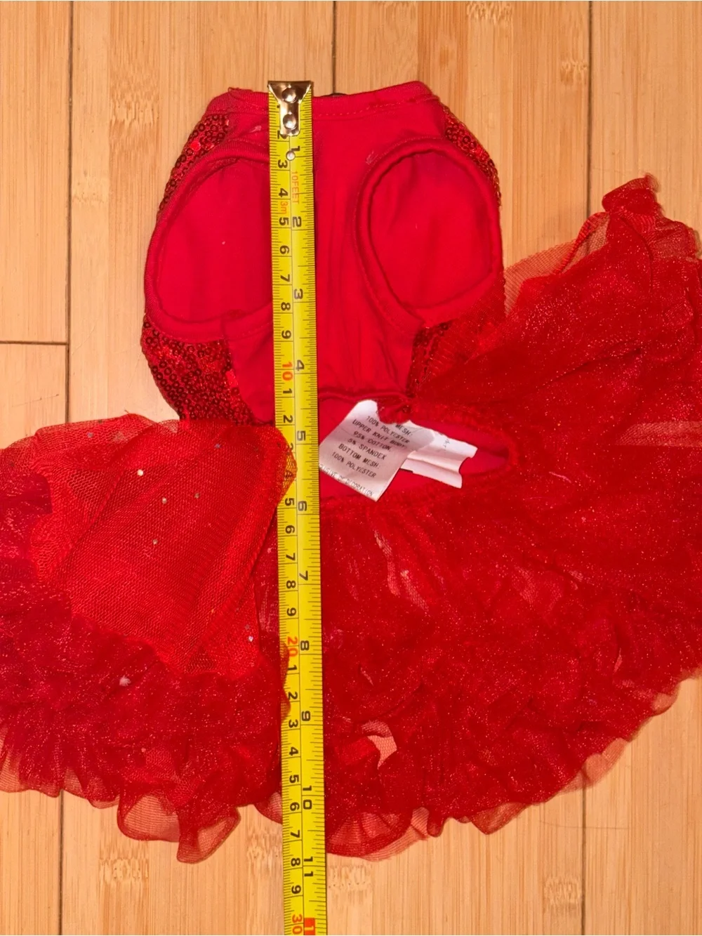 PAWPATU Red Chiffon Sparkle Sequin Tutu Dress!